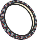 Neoprene Steering Wheel Cover Skull Florals Car Steering Wheel Cover Universal Fit for Most Cars