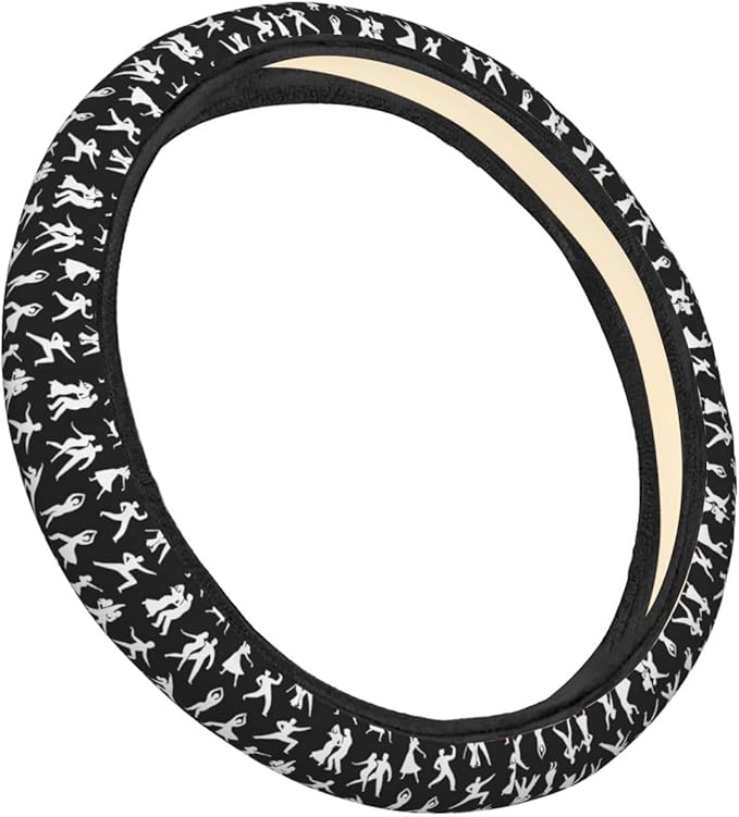 FeHuew Dancing Men Women Steering Wheel Cover for Women, Girls 15 inch Universal Auto Car Anti Slip Wrap Steering Wheel Covers Fit for Vehicles, Truck, SUV
