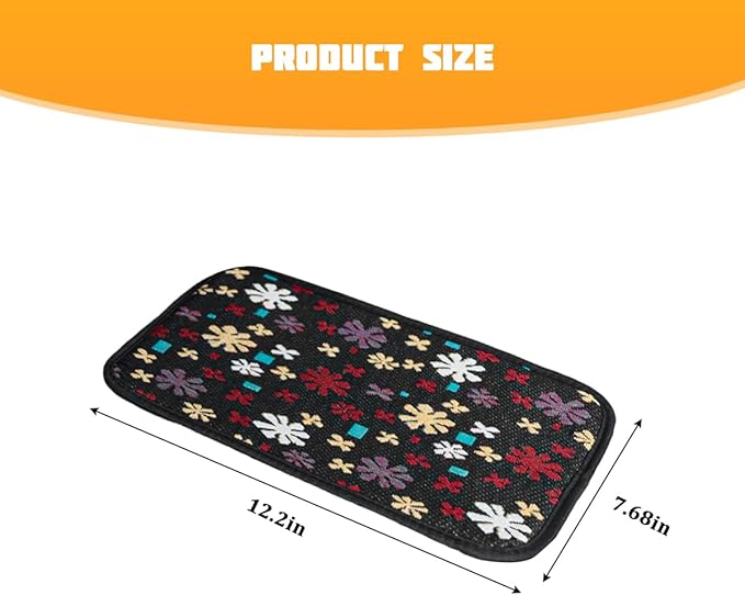 Flower Car Center Console Covers, Cute Breathable Scratch & Wear Resistant Vehicle Armrest Cushion Pad, Stylish Automotive Interior Middle Console Protector, Universal Fit