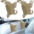 2PCS Cute Butterfly Car Seat Headrest Hook, Multifunctional Auto Interior Bag Organizer Holder, Car Back Seat Hanging Storage Double Hooks for Purse, Bag, Coat, Umbrella(Brown)