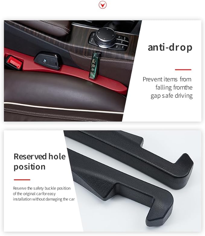 2PCS Car Seat Gap Filler - Car Seat Gap Filler Organizer for Holding Phone,Key,Purse - Universal Car Gap Filler Fits Car Truck SUV Car Interior Accessories (Black/2PCS)…