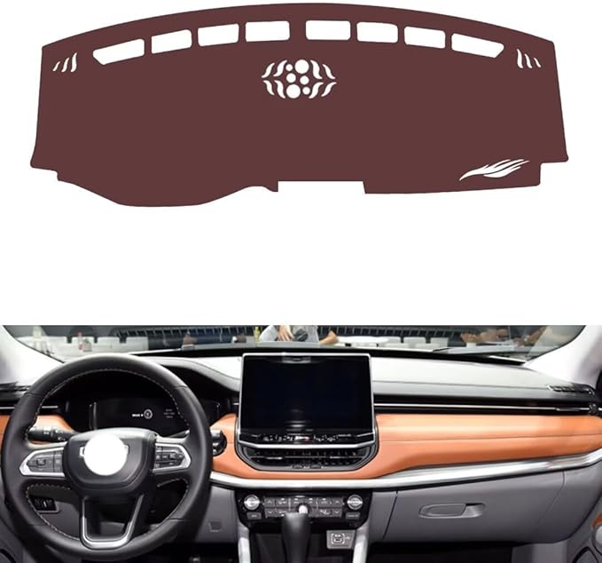 Leather Dashboard Cover Compatible with Jeep Compass 21，Dash Cover, Non-Slip Dash Cover, Dash mat Dashboard Cover, Interior Dash Covers
