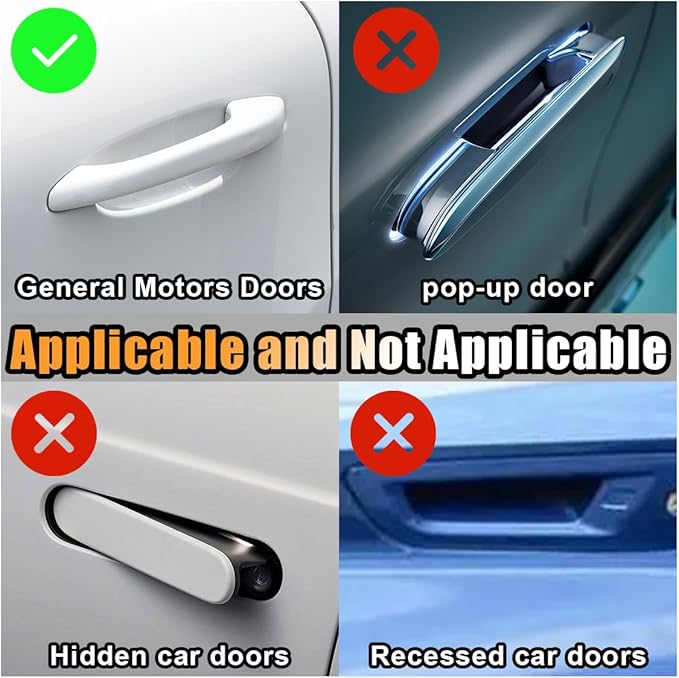 10PCS Bling Car Door Handle Anti-Scratch Sticker, Bling Car Door Handle Sticker, Universal Car Doors Handles Protective Cover, Shiny Rhinestone Auto Decor Accessories for Women (Glossy Black)