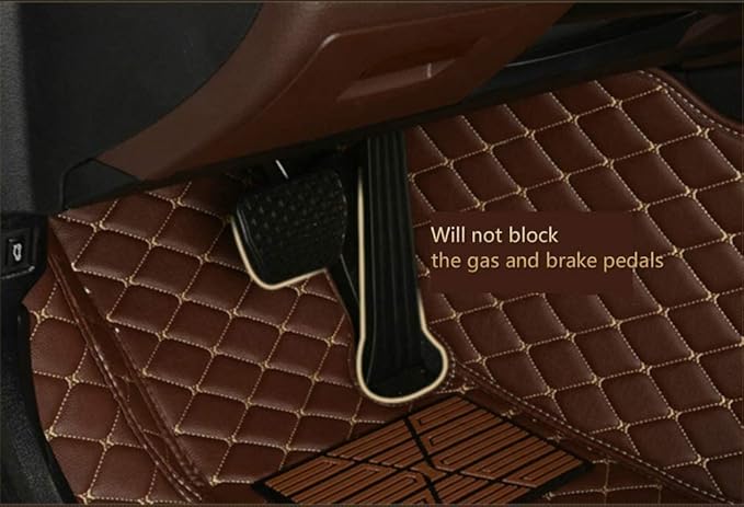 Custom Car Floor Mats for 96% Sedan SUV Sports Car Protection Full Coverage Pads Anti-Slip Leather Floor Lining All Weather Car Floor Mats (Black with Blue)