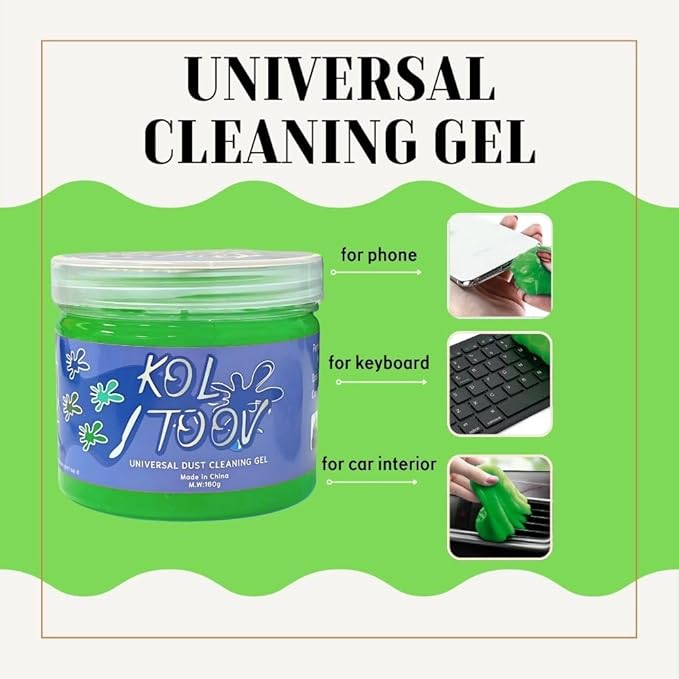 Ultimate Green Car Cleaning Gel: Automotive Detailing Putty for Interior Care, Vent Cleaning, and Dust Removal Reusable Cleaning Slime for Car, Keyboard, and Camera, Car Travel Essentials