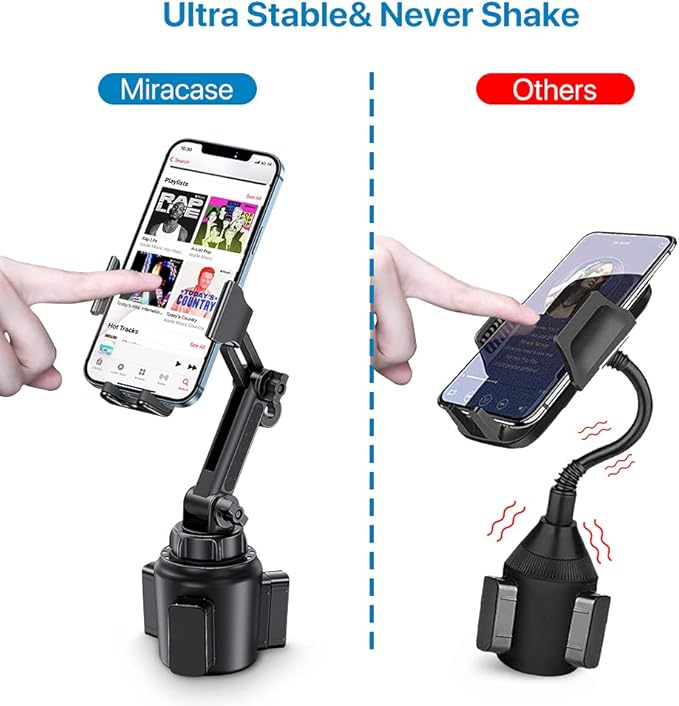 Miracase Cup Phone Holder for Car, [Upgraded Version] Adjustable Long Neck Car Cup Holder Phone Mount Cradle Friendly Compatible with iPhone Samsung Google and All Smartphones, Green