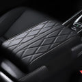 Car Center Console Cover, Leather Arm Rest Cover Mat for Car, Waterproof Car Armrest Box Pad with Memory Foam, Car Accessories Interior Center Console Cushion for Car, Truck, SUV (A - Black)