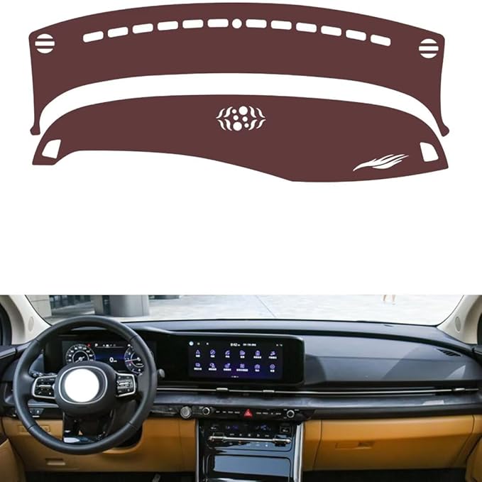 Leather Dashboard Cover Compatible with KIA Carnival 2021-2025，Dash Cover, Non-Slip Dash Cover, Dash mat Dashboard Cover, Interior Dash Covers
