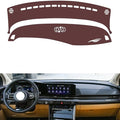 Leather Dashboard Cover Compatible with KIA Carnival 2021-2025,Dash Board Cover mat Anti-Slip Sun-Proof and dust-Proof(Brown)