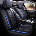 Niscarda Custom Front Car Seat Cover for Hyundai Santa Cruz 2022-2024, Breathable Leather Seat Cushion with Storage Pocket Airbag Compatible (Black and Blue, Front Pair)