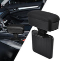 Car Armrest Storage Box, Car Seat Gap Filler Organizer, Car Center Console Arm Rest Extender Cushion with Cup Holder, Forearm Wrist Support Pad Adjustable Lift Elbow Tray (Black (Black line))
