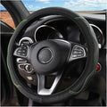 LoyaForba Car Steering Wheel Cover, Non-Slip Microfiber Leather Steering Wheel Cover, Breathable Vehicle Soft Handle Protector, Universal Automotive Interior Accessories for Women Men Girls (Green)