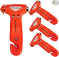 MOTORBUDDY 4-Pack Car Safety Hammer, Auto Emergency Escape Hammer with Window Breaker and Seat Belt Cutter, Striking Red Emergency Escape Tool for Car Accidents