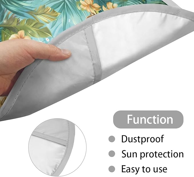 Floral Sloth Leaf Pattern Universal Steering Wheel Sun Shade Fit Most Car Truck SUV Van Block UV Rays Steering Wheel Sun Cover Car Rudder Visor Steering Wheels Accessories