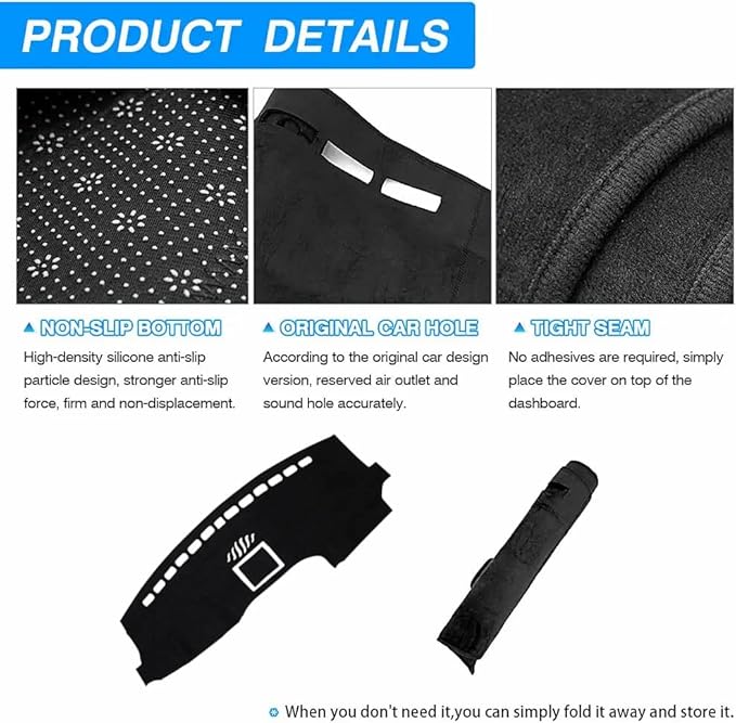 CARTIST Dash Cover Fits for Ford F-150 2015-2018 2019 2020 F150 Accessories, Dashboard Cover for F-150 Left Hand Driving Non-Slip (No HUD)(Not Fit 2018 F150 Dashboard Without Speaker in Center Bin)