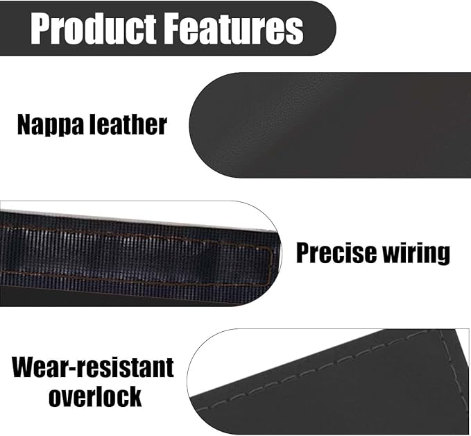 2PCS Car Grab Handle Cover, Anti-Scratch Auto Inner Front Rear Door Pull Handle Cover, PU Leather Door Grip Gloves Protector Auto Interior Decoration Accessories for Car, Truck, SUV (Black)