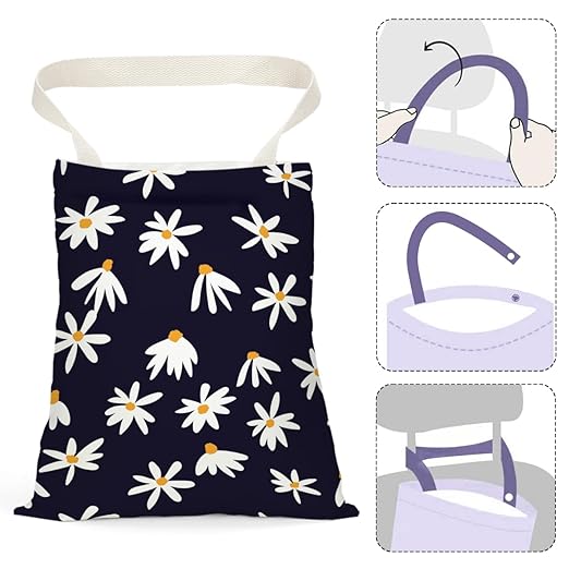 Pykfrhh Car Trash Bag, Car Garbage Bag, Car Trash Bag Hanging, Waterproof Car Back Seat Organizer, Car Trash Can for Car Accessories, Vehicle, Travelling, Camping, Flower Daisy Decor