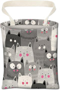 ABUIFDK Cute Car Trash Bag, Hanging Car Organizer and Storage Bag, Trash Bin for Vehicle, Travelling, Camping - Cute Grey Cats