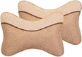 Car Headrests Cervical Neck Pillow Head Cushion Memory Foam Cotton Fit for Seat Waist Lumbar Support(Beige)