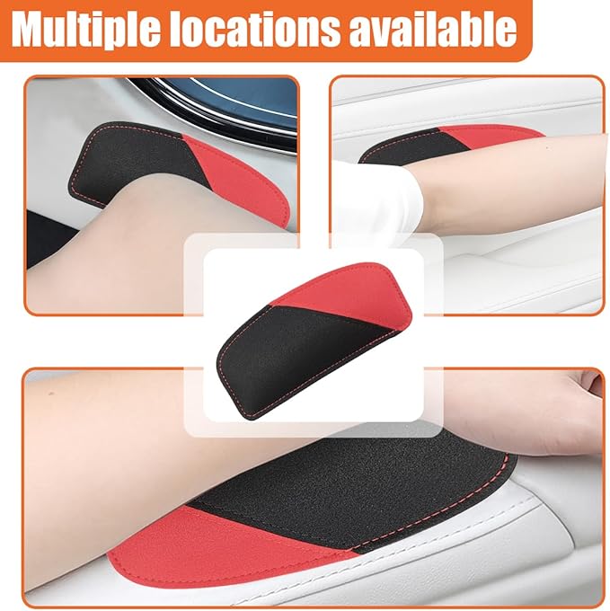 Car Knee Cushion Pad, Comfort Suede & Memory Foam Auto Door Armrest Elbow Protective Pillow, Soft Vehicle Interior Center Console Leg Support Accessories for Most Cars Trucks SUVs(Red)