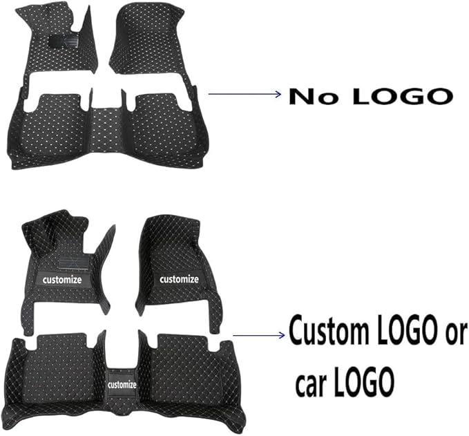 Custom Making Car Floor Mats for 96% Car Model Luxury Leather All Weather Waterproof Anti-Skid Full Coverage Liners (Beige and Brown)