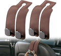 2026 New 2 in 1 Car Seat Back Storage Hook, Car Backseat Organizer Accessories, Premium Leather Headrest Hook for Auto Hooks Organizer for Handbag Purse Coat Bags (1, Brown)