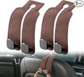 2026 New 2 in 1 Car Seat Back Storage Hook, Car Backseat Organizer Accessories, Premium Leather Headrest Hook for Auto Hooks Organizer for Handbag Purse Coat Bags (2, Brown)