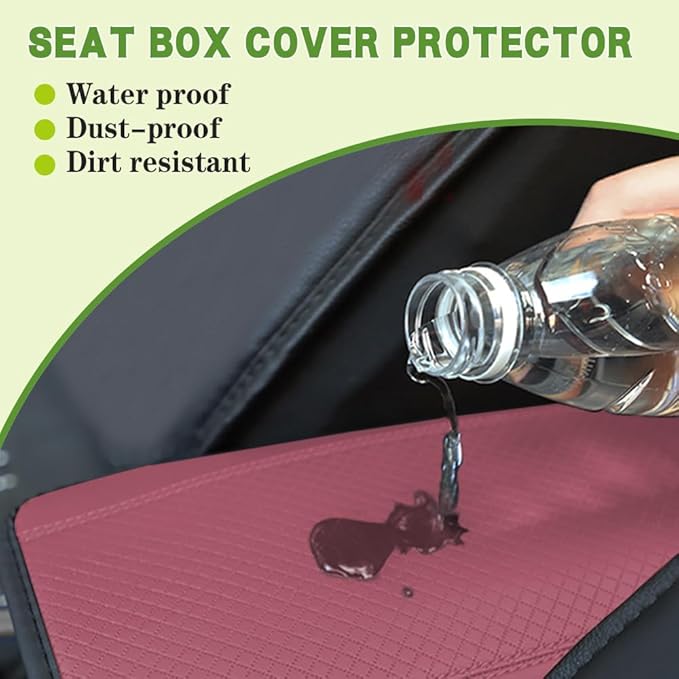 Car Center Console Armrest Pad, 12.6X 7.2 Inch PU Leather Waterproof Auto Armrest Seat Box Cover Protector, Car Center Console Cover, Universal Car Interior Accessories for Cars, Trucks, SUVs