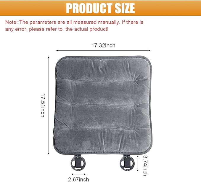 Car Seat Cushion, Breathable Soft Auto Front Seats Protector Pad for Comfortable Driving, Warm Vehicle Interior Driver Seat Non-Slip Decorative Accessory for Most Cars(Gray)
