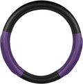 GG Grand General 54082 18 inches Deluxe Plus Steering Wheel Cover Full Black with Purple Comfort Pad
