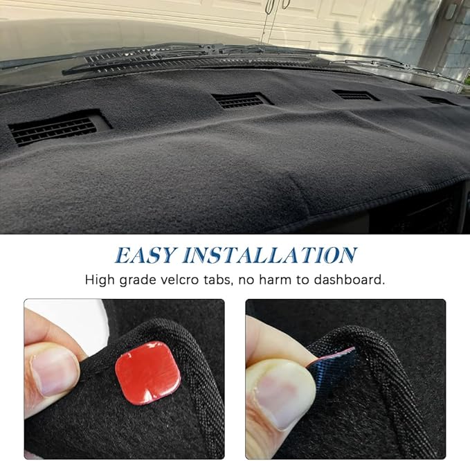 KEDAKEJI Dash Cover Dashboard Mat Carpet Compatible with 1998 1999 2000 2001 Dodge Ram 1500 2500 3500(Black)