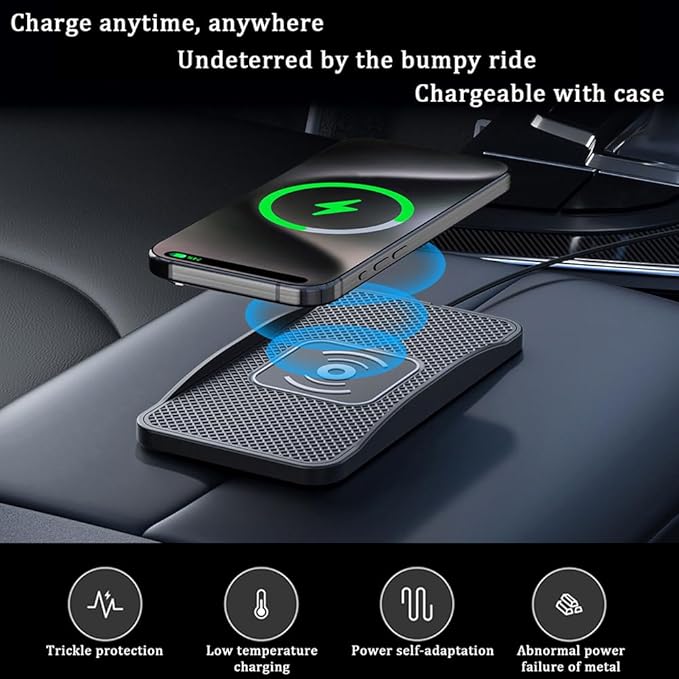 Wireless Car Charger Pad for Ford Bronco Sport 2021-2025, Type-C/USB 20W Car Wireless Charger Non-Slip Phone Charging Pad Car Accessories,B 30cm Cable USB Plug