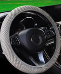Hiflyer Steering Wheel Cover - Universal 14.5-15 Inch, Soft Microfiber, Women & Men, Grey