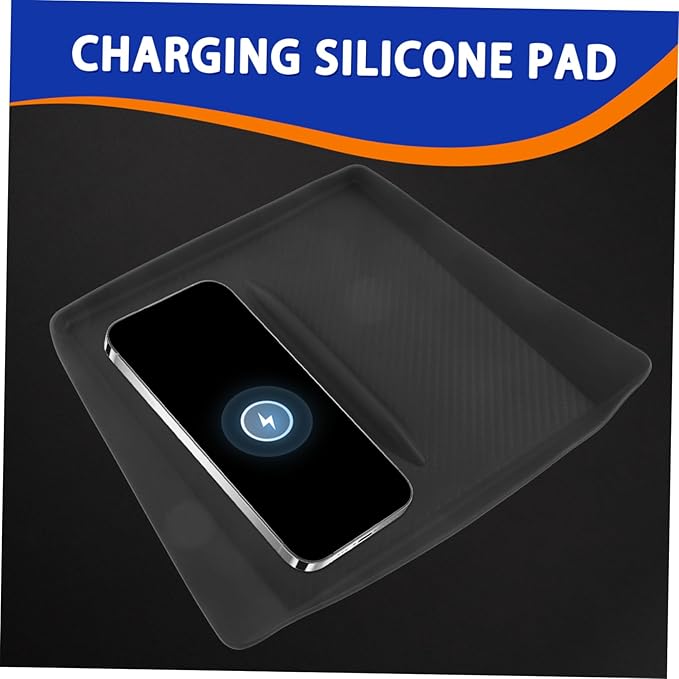CHILDWEET Cordless Charger Mat for Model Y Skid Silicone Dashboard Charging Pad Sleek Minimalist Design for Easy Installation and Secure Phone Charging Your Car Interior