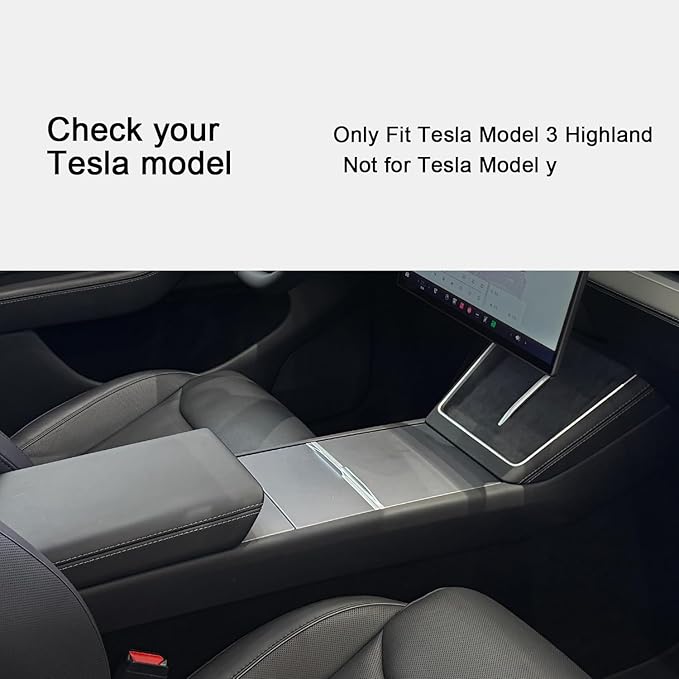 JVMA Center Console Organizer (Full Size) Armrest Console Organizer for Tesla Model 3 Highland Accessories 2024 2025 2026 (US Patent) Non-Slide