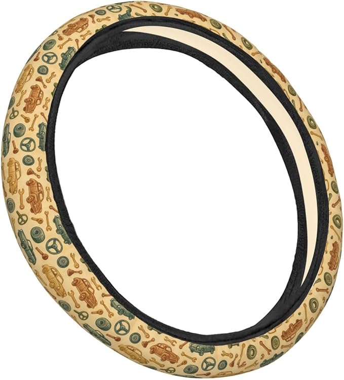 FeHuew Vintage Cars Repair Tools Steering Wheel Cover for Women, Girls 15 inch Universal Auto Car Anti Slip Wrap Steering Wheel Covers Fit for Vehicles, Truck, SUV