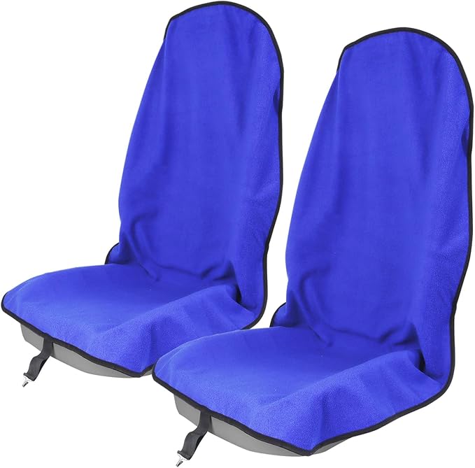 nbnhxnff Sweat Towel Car Seat Cover Protector Front Seats for Gym Workout, Running, Swimming, Beach and Hiking, Waterproof Universal Seat Cover for Car, Trucks, Van & SUV (Blue, 2pcs Front Seat)