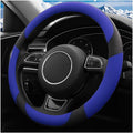 HZEL Car Steering Wheel Cover, 15 Inch PU Leather Breathable Anti-Slip Vehicle Steering Wheel Protecter with Inner Ring, Automotive Interior Accessories, Universal for SUV Sedan Truck (Dark Blue)