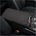 Car Armrest Storage Box Mat, Leather Embossing Auto Center Console Cushion Protective Pad, Anti-Scratch Waterproof Armrest Seat Box Protector for Most Cars Trucks SUVs (Black & Red)