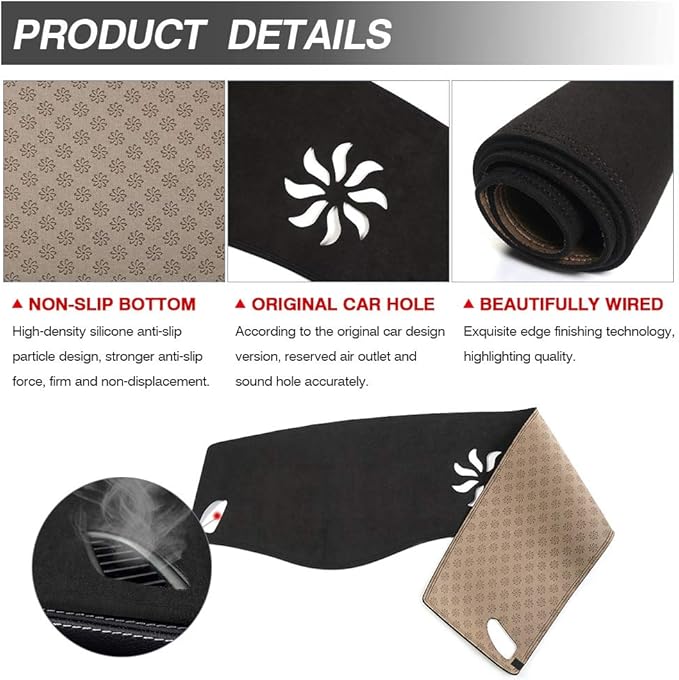 Cartist Suede Dash Mat for Mercedes Benz GLC 2016-2021 2022 Dash Cover Nonslip Dashboard Mat Protector Sunshade No Glare