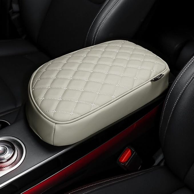 Cnaurda Memory Foam Center Console Cover Cushion Pad Car Armrest Arm Rest Cover Cushion Compatible with Genesis GV70 2022-2024 Accessories (Beige)