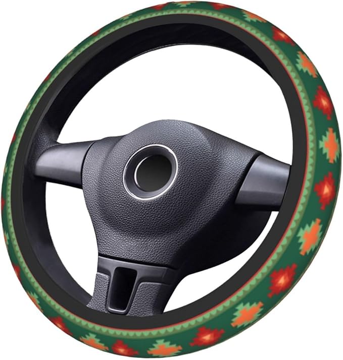 Stripes Cute Steering Wheel Cover Non-Slip Breathable Sweat-Absorbent Suitable for SUV Van Truck Car Universal Protection Accessories 15 Inch Suitable for Women Men