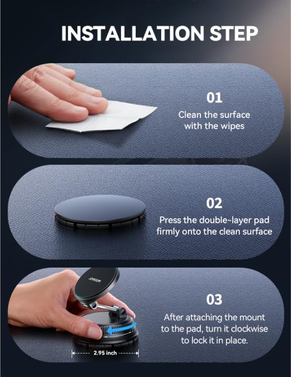 JOYROOM for Magsafe Car Mount Charger, 15W Faster Charging iPhone Wireless Car Charger, Vacuum & Gel 2-in-1 Strongest Suction Cup Phone Mount, Magsafe Car Mount for iPhone 17 16 15 14 13 12 Pro Max