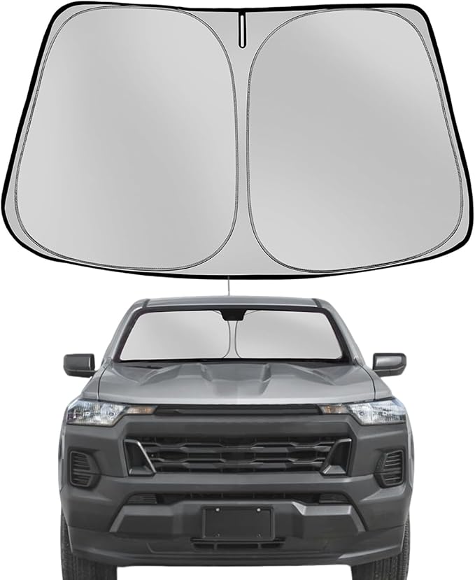 Fonowka Windshield Sun Shade for 2023-2025 Che-vro-let/Chevy Colorado Foldable Sun Sunshade for Car Front Window Blocks UV Rays and Heat Automotive Interior Protector Custom Fit Accessories