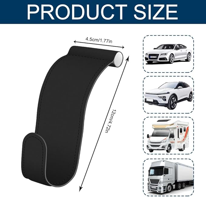 Car Co-Pilot Glovebox Hooks, Glove Box Organizer for Car, Anti-Scratch Vehicle Passenger Seat Storage Hanger, Auto Accessories Auto Glove Box Front Seat Hook for SUV Sedan Truck (Black)