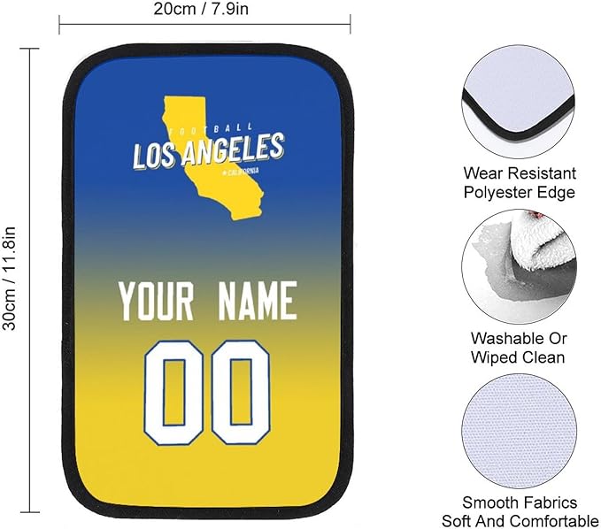 Custom Football Car Armrest Covers Universal Auto Center Console Pad Car handrail Box Cushion Personalized Add Name & Number Fans Gift Fit Suit for SUV Truck Sedan Van