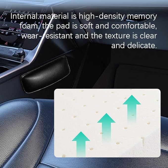 HAOBO 2PS Car Knee Cushion, Car Armrest Pad, Universal Car Center Console Cushion Pad Comfort Pillow, Automotive Interior Accessories Soft Leather Car Armrest Comfort Pillows Fits for Most Cars