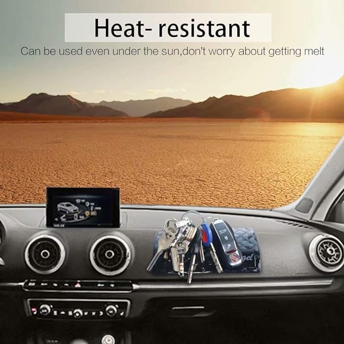 ZC GEL Sticky Dash Pad (4 Pack), Removable and Traceless Car Dashboard Mat with Heat Resistant, Sticky Non-Slip Dashboard Gel Pad for Cell Phone, Sunglasses, Keys, Coins and More (Size: 5.9" x 3.5")