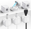 Quacc 6 PCS Magnetic Cable Clips Cord Organizer Holder Clips Desktop Cable Management for Home Desk Nightstand Car Wall - White