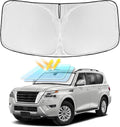 for Nissan Armada 2017-2024 2025 Windshield Sun Shade - 4 Layers Car Sunshades for Front Windows Shade Cover Custom for Armada Sun Visor 240T Retractable Shade Blocks UV Rays Car Accessories